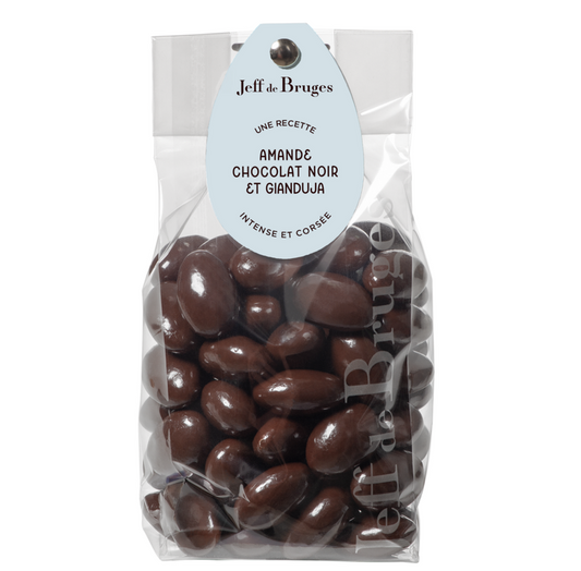 Almendras con chocolate negro 60% y gianduja 230 g