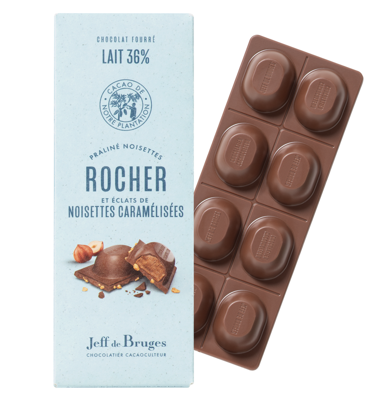 Tableta N°15 Chocolate con Leche 36% Praliné Avellanas Rocher