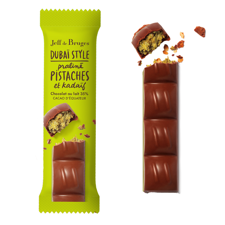 Barra Dubaï Style — Praliné Pistachos Kadaïf