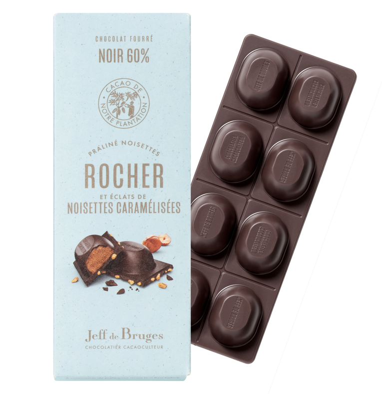 Tableta N°14 Chocolate Negro 60% Praliné Avellanas Rocher