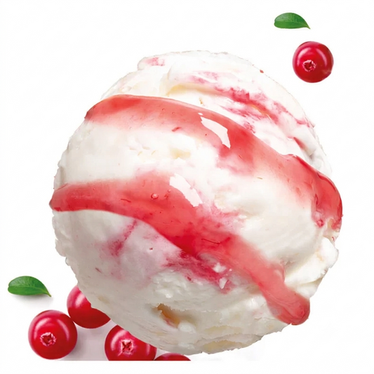Helado de arándano rojo y crumble