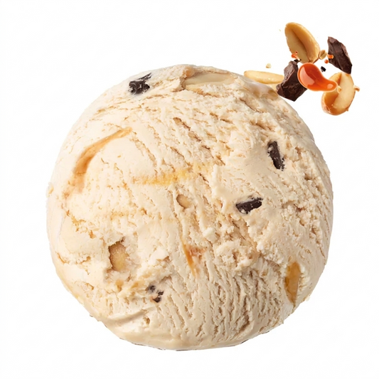 Helado de cacahuete, chocolate y caramelo