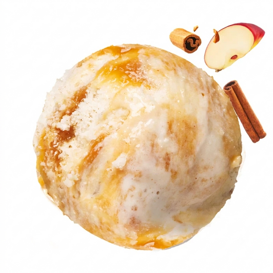 Helado de manzana, canela y crumble