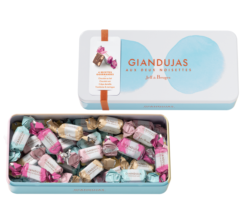 Caja metal giandujas de dos avellanas surtidos